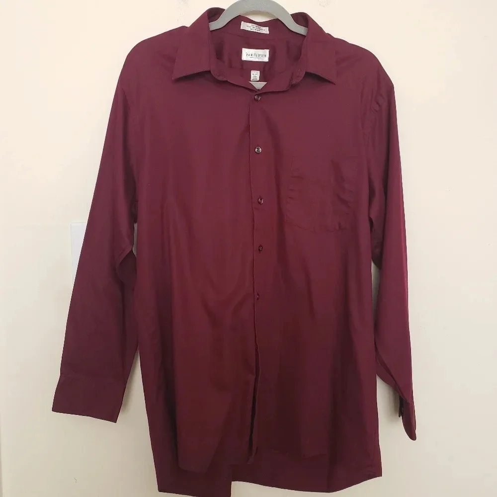 Van Heusen Burgundy Button Down Top